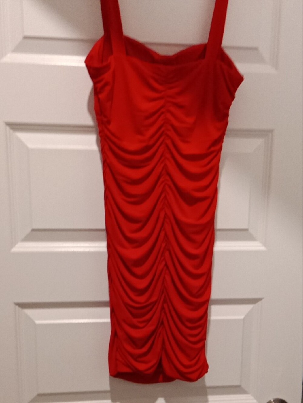 City Studio Red Ruched Mini Bodycon Dress
